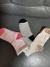 海百娜（HaiBaiNa）女士松口襪子老人純棉肥胖人透氣孕媽咪月子襪中老年條紋春夏薄棉 隨機混色 發(fā)3雙 均碼 曬單實(shí)拍圖