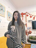 另約韓版條紋睡衣女春秋季純棉卡通長(cháng)袖長(cháng)褲可外穿家居服2025新款套裝 464 熊貓 XL 曬單實(shí)拍圖