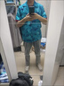 才俏襯衫男藍(lán)綠色襯衣2025夏季西海岸夏威夷花襯衫薄款美式風(fēng)t恤 藍(lán)綠色 M 曬單實(shí)拍圖