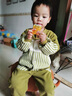 G.DUCKKIDS小黃鴨童裝男童套裝春秋季2024新款兒童衣服寶寶小狗棒球服三件套 KN24107小狗豎條-卡其色 90 建議1~2歲【 80-90cm】 曬單實拍圖
