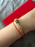 錦繩緣999足金圈黃金珠小紅繩手鏈女本命年紅繩蛇細款手繩手工編織禮物 20個(gè)金圈可調節-平安紅 曬單實(shí)拍圖