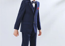 衣諾坊兒童西服套裝男童禮服六一演出服藏青色主持人西裝 曬單實(shí)拍圖