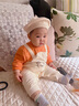 G.DUCKKIDS小黃鴨童裝嬰兒衣服春秋季寶寶衣服新生0-1歲男女寶寶可愛老虎連 桔色gqiqmak 80cm 80尺碼7-11月(建議寶寶75-) 曬單實拍圖