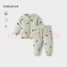 babylove嬰兒保暖套裝秋冬季純棉男女寶寶上衣褲子夾棉加厚兩件套棉服冬裝 曬單實拍圖