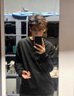 NYING德絨V領(lǐng)打底衫長袖t恤男秋冬季新款美式潮牌重磅cleanfit寬松內(nèi)搭 EQ501深灰色 XL (130-145斤) 曬單實(shí)拍圖