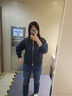 本來(lái)（benlai）女士棒球服夾克女2024秋冬新款加厚內里羊羔絨保暖外套女 墨藍 S 曬單實(shí)拍圖