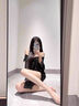 浪莎（LangSha）老公喜歡大碼睡衣女夏款情調高級感男友風(fēng)襯衫情侶透明薄款家居服 黑色[含T褲] 均碼 [建議80-130斤]保密發(fā)貨 速發(fā) 曬單實(shí)拍圖
