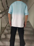 嘉曄漸變短T恤2025夏季款短袖t恤男潮流百搭學生印花半袖衣服男裝上衣 潮人大船藍色 M 曬單實拍圖