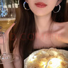 伊黛兒999足銀耳環(huán)女養(yǎng)耳洞耳釘水鉆簡(jiǎn)約素圈耳扣小耳骨釘耳圈睡覺免摘 E3211素圈耳扣-6mm 曬單實(shí)拍圖