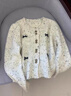 派吉鯊彩點針織開衫女秋冬季寬松短款小香風(fēng)蝴蝶結(jié)毛衣外套上衣 圖片色 S 曬單實拍圖