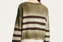 VEROMODA針織衫25季新款含羊毛馬海毛條紋漸變針織衫325113036 深欖綠色 165/84A/M 曬單實(shí)拍圖