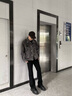 蔚翔（WEI XIANG）cleanfit微喇西裝褲男春夏季彎刀褲子男垂感小西褲男直筒休閑褲男 黑色(半松緊) XL (建議體重135-145斤) 曬單實(shí)拍圖