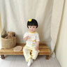 優(yōu)奇嬰兒短袖t恤夏季薄款夏天半袖兒童上衣女寶寶可愛男夏裝寶寶衣服 條紋小鴨【冰絲款】 90 曬單實拍圖