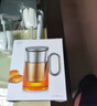 尚明鋁蓋高硼硅玻璃泡茶杯過濾茶杯茶水分離辦公家用大容量透明茶杯 鈦內(nèi)膽500ML 曬單實拍圖