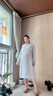 英氏孕婦純棉連衣裙可外穿雙層棉紗家居服吸汗透氣孕產(chǎn)婦睡衣 藍色（純棉  雙層棉紗） L【建議體重120-140斤】 曬單實(shí)拍圖