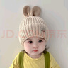 貝娜茜嬰兒帽子秋冬男女寶寶加厚兔子耳朵嬰幼兒毛線(xiàn)帽6-12個(gè)月冬季帽子 曬單實(shí)拍圖