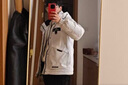 鴨鴨（YAYA）王一博同款城市輕戶外羽絨服女2024冬季新品工裝情侶防寒厚外套DY 白米彩色 L 175 曬單實(shí)拍圖