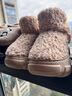 暖之緣厚底棉鞋女冬季外穿潮韓版可愛(ài)DIY保暖加絨EVA防滑毛毛高幫雪地靴 淺咖色 34 （適合33-34） 曬單實(shí)拍圖