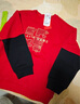 鴻星爾克（ERKE）童裝男女童加厚衛衣兒童大小童圓領(lǐng)休閑上衣東方紅140 曬單實(shí)拍圖