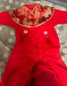 G.DUCKKIDS童裝新生嬰兒衣服純棉秋冬季連體衣紅色唐裝寶寶周歲禮服滿(mǎn)月百天 紅色（加絨） 73cm 73建議6-8公斤 6-12個(gè)月左右) 曬單實(shí)拍圖