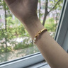 中國(guó)黃金（CHINA GOLD）四葉草黃金手鏈女足金半鐲和田玉鐲七夕情人節(jié)禮物送女朋友老婆 幸運(yùn)四葉草和田玉半鐲【紀(jì)念品】 曬單實(shí)拍圖