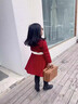 moonkids女童毛呢裙子紅色格子半身短裙2025秋冬圣誕兒童過(guò)年傘裙加厚冬裝 4507紅色格子裙 120 cm 曬單實(shí)拍圖