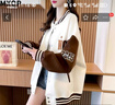 MXQP學(xué)院風(fēng)棒球服外套女2025秋冬新款韓版寬松休閑衛(wèi)衣百搭撞色上衣潮 黑色 M 【80-110斤】 曬單實(shí)拍圖