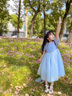 G.DUCKKIDS童裝愛莎公主裙女童連衣裙夏季2025新款兒童裙子發(fā)光披風蓬蓬裙夏 藍色 100 尺碼2~3歲【 90-100cm】 曬單實拍圖