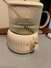 送女友迷你養生壺大容量杯子可燒水電陶爐煮茶小型家用加熱玻璃杯 奶白色養生壺+玻璃杯 曬單實(shí)拍圖