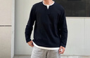 GXG男裝基礎圓領(lǐng)長(cháng)袖T恤男內搭24年秋季新品 黑色 185/XXL 曬單實(shí)拍圖