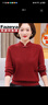 Fazeya恒源祥媽媽冬裝2024新款加絨加厚毛衣中老年人女內搭保暖上衣套裝 安哥拉紅 XL (建議115-125斤) 曬單實(shí)拍圖