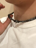 古西GUXI【斗魂】原創(chuàng  )暗黑風(fēng)黑膽石串珠項鏈男古銅石復古飾品小眾設計 單款 曬單實(shí)拍圖