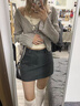 DAVEY MODEa字裙西裝半身裙女新款夏裝高腰灰色短裙小個(gè)子包臀半裙顯瘦裙子 灰色（zt） S 80-95斤 曬單實(shí)拍圖