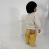 幼歌（YOUGE）【有機(jī)云朵衛(wèi)褲】嬰幼兒寬松軟糯親膚長褲針織小熊休閑衛(wèi)褲 明黃（66-90兩用襠） 80 cm 曬單實(shí)拍圖