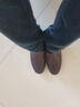 CLOHOO品牌斷碼處理特價(jià)男鞋真皮牛皮商務(wù)休閑皮鞋透氣一腳蹬爸爸豆豆鞋 8301暗棕四季款 40 (250mm) 曬單實(shí)拍圖
