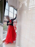 勤記摩登舞比賽表演裙大擺裙演出服新款國標舞比賽連衣裙華爾茲 紅色 S 曬單實(shí)拍圖