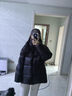 CHIC VEN 【反季羽絨服-5折直降】冬季80白鴨絨防風(fēng)保暖連帽羽絨服外套女 11391-黑色（80白鴨絨） S 曬單實(shí)拍圖