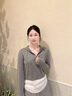 lagogo連帽針織衫修身背心女拉谷谷2025年春季新款灰色休閑兩件套 灰色 M 曬單實(shí)拍圖