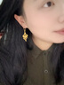 飾金躍黃金耳環(huán)女 足金999花絲雀靈耳鉤婚嫁三金耳飾送老婆生日禮物 花絲雀靈耳釘 約7.7g 曬單實(shí)拍圖