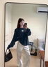 DGOV加絨加厚羊羔絨衛(wèi)衣女春秋新款韓版寬松超厚保暖套頭無帽長袖上衣 寶藍(lán)色（zt） M 曬單實(shí)拍圖