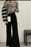 PMOG黑色顯瘦微喇叭牛仔褲女2025新款女裝夏季小個(gè)子顯瘦女褲子夏季女 黑色長(cháng)褲[加絨加厚] M [建議96105斤] 曬單實(shí)拍圖