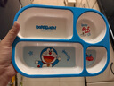 五和（WUHE）分格餐盤(pán)家用吃飯盤(pán)寶寶專(zhuān)用小學(xué)生飯盒餐具兒童飯盒密封蓋配叉勺 哆啦A夢(mèng)-分格盤(pán)+叉勺 曬單實(shí)拍圖
