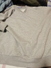 拇指白小T圓領(lǐng)純色衛衣男女春秋潮流百搭長(cháng)袖上衣打底衫情侶裝 淺麻灰 2XL  曬單實(shí)拍圖