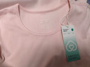 全棉時代（PurCotton）2024秋新品少女愛心提花打底套裝 豆灰粉 160 曬單實拍圖