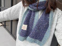 Lagurjue美丨「藍色星系」長(cháng)絨加厚情侶款圍巾氛圍感女冬百搭撞色圍脖 藍色星系 24*165cm 曬單實(shí)拍圖