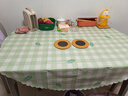 萱舍圓桌桌布防水防油防燙免洗家用圓形桌墊ins風(fēng)塑料PVC圓桌布臺布 綠葉格子/印花 布直徑135*135cm 曬單實(shí)拍圖