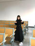微光里連衣裙女法式黑色內(nèi)搭春季長(zhǎng)裙性感小個(gè)子掐腰御姐約會(huì)穿搭赫本風(fēng) 修身長(zhǎng)裙【L碼 適合100-110斤】 曬單實(shí)拍圖