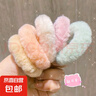 兒童毛絨大腸發(fā)圈秋冬兔耳朵毛圈頭繩扎馬尾皮筋毛毛發(fā)繩TS05 毛毛發(fā)圈3個 曬單實拍圖