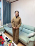 俞兆林媽媽裝春裝新中式呢子外套洋氣中老年女春秋套裝貴夫人氣質兩件套 灰色 兩件套 2XL  （建議105-120斤） 曬單實拍圖