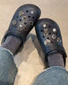 卡luo馳crocs 新款女士泡芙洞洞鞋高跟厚底沙灘鞋防滑軟底涼拖鞋 骨白色 37 W6=37 曬單實(shí)拍圖